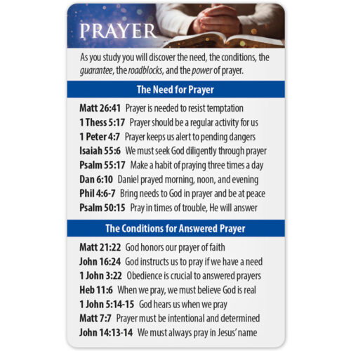 Prayer Bible Reference Card