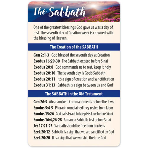 The Sabbath Bible Reference Card